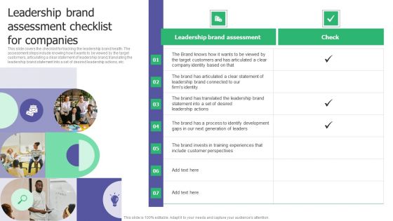 Leadership Brand Assessment Checklist For Companies Ppt File Design Ideas PDF