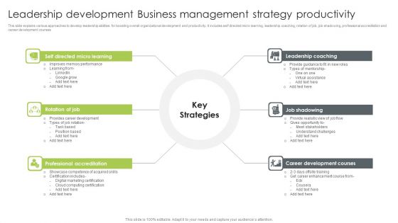 Leadership Development Business Management Strategy Productivity Brochure PDF