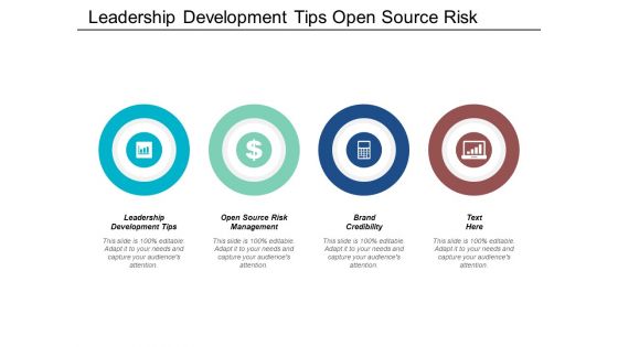 Leadership Development Tips Open Source Risk Management Brand Credibility Ppt PowerPoint Presentation Outline Example