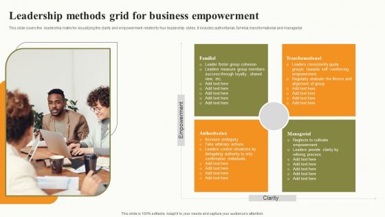 Leadership Methods Grid For Business Empowerment Download PDF