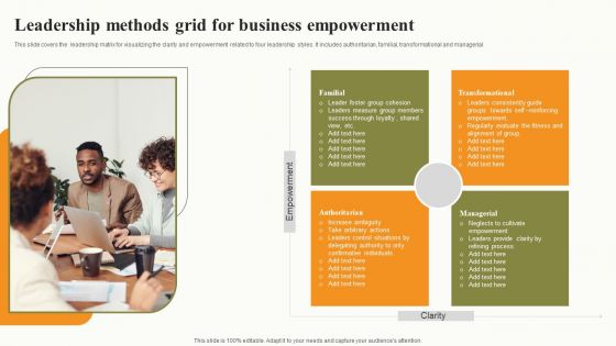 Leadership Methods Grid For Business Empowerment Download PDF Leadership Methods Grid For Business Empowerment Download PDF