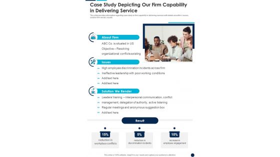 Leadership Training And Development Program Case Study Depicting One Pager Sample Example Document