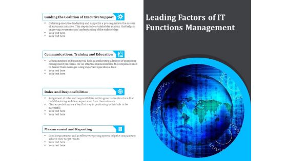 Leading Factors Of IT Functions Management Ppt PowerPoint Presentation Gallery Demonstration PDF