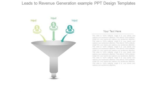 Leads To Revenue Generation Example Ppt Design Templates