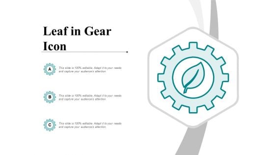 Leaf In Gear Icon Ppt PowerPoint Presentation Visual Aids Professional