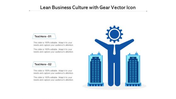 Lean Business Culture With Gear Vector Icon Ppt PowerPoint Presentation Diagram Templates PDF