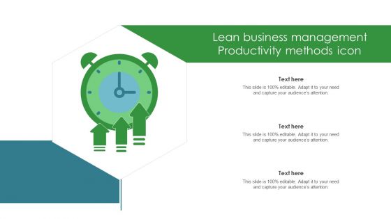 Lean Business Management Productivity Methods Icon Ppt PowerPoint Presentation Slides Examples PDF