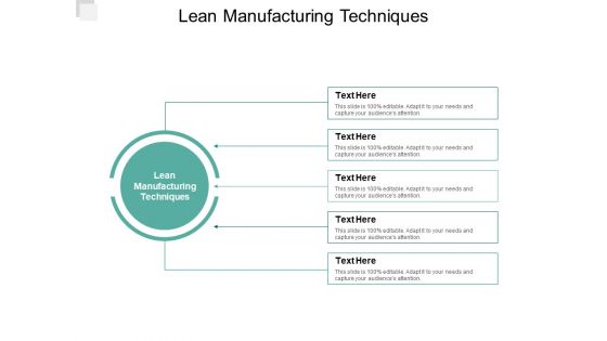 Lean Manufacturing Techniques Ppt PowerPoint Presentation Gallery Slides Cpb