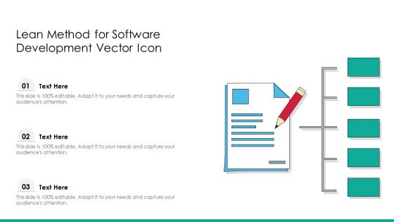 Lean Method For Software Development Vector Icon Ppt PowerPoint Presentation Gallery Designs Download PDF