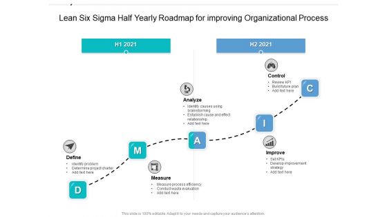 Lean Six Sigma Half Yearly Roadmap For Improving Organizational Process Professional