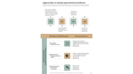 Lean Six Sigma Playbook For Continual Operational Enhancement Template