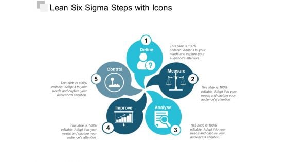 Lean Six Sigma Steps With Icons Ppt PowerPoint Presentation Outline Graphics Pictures