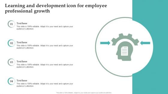 Learning And Development Icon For Employee Professional Growth Microsoft PDF