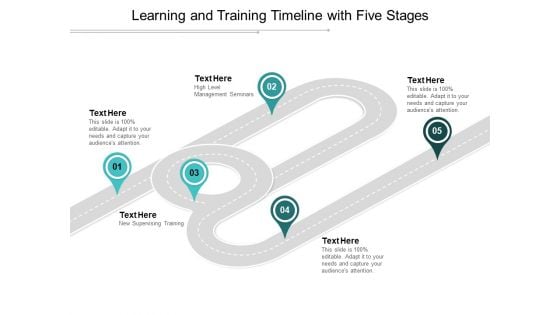 Learning And Training Timeline With Five Stages Ppt PowerPoint Presentation Ideas Background Images