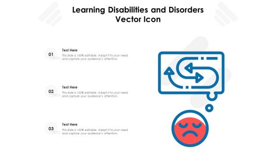 Learning Disabilities And Disorders Vector Icon Ppt PowerPoint Presentation Slides Icon PDF