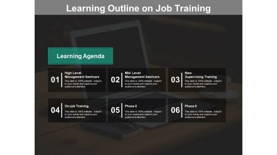 Learning Outline On Job Training Ppt PowerPoint Presentation Infographics Information