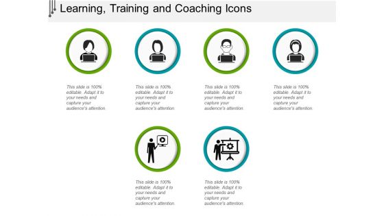 Learning Training And Coaching Icons Ppt PowerPoint Presentation Gallery Slide PDF