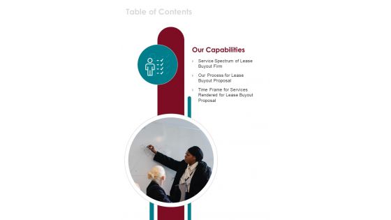 Lease Acquisition Proposal Table Of Contents One Pager Sample Example Document Lease Acquisition Proposal Table Of Contents One Pager Sample Example Document