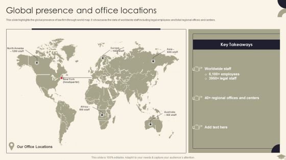 Legal Advisory Company Description Global Presence And Office Locations Mockup PDF