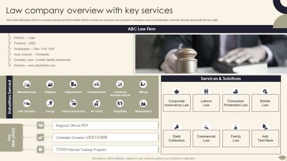 Legal Advisory Company Description Law Company Overview With Key Services Sample PDF Legal Advisory Company Description Law Company Overview With Key Services Sample PDF