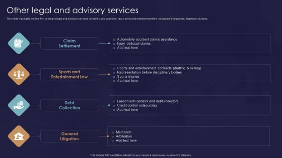 Legal And Law Assistance LLP Business Other Legal And Advisory Services Structure PDF