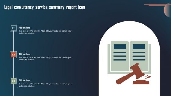 Legal Consultancy Service Summary Report Icon Formats PDF