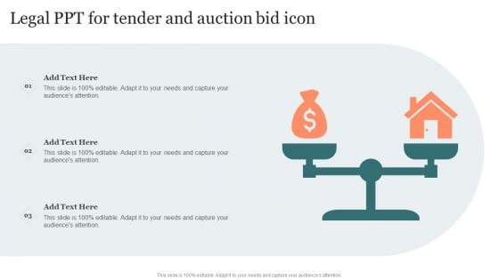 Legal Ppt For Tender And Auction Bid Icon Ppt Summary Infographic Template PDF