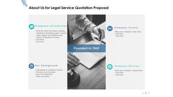 Legal Service Quotation Proposal Ppt PowerPoint Presentation Complete Deck With Slides