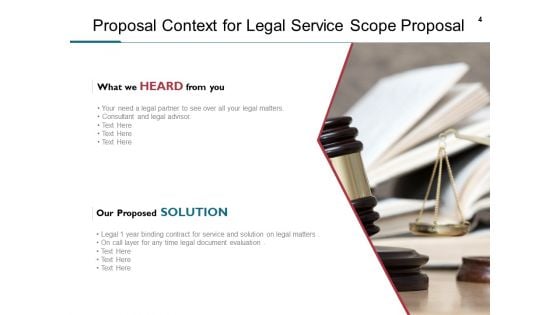 Legal Service Scope Proposal Ppt PowerPoint Presentation Complete Deck With Slides