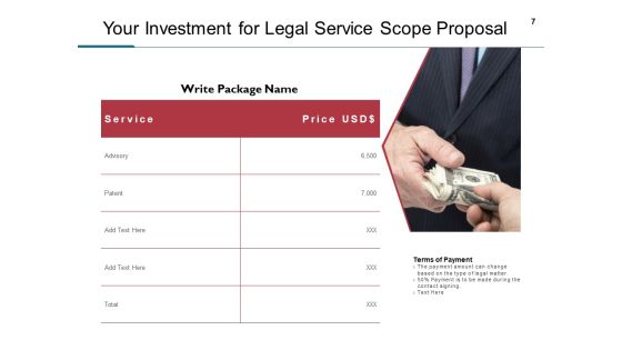 Legal Service Scope Proposal Ppt PowerPoint Presentation Complete Deck With Slides Slide07