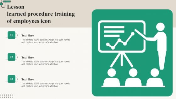 Lesson Learned Procedure Training Of Employees Icon Themes PDF