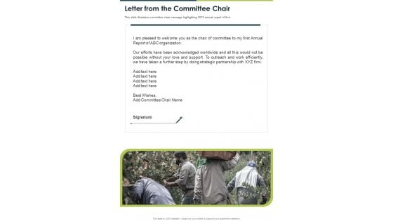 Letter From The Committee Chair One Pager Documents Letter From The Committee Chair One Pager Documents