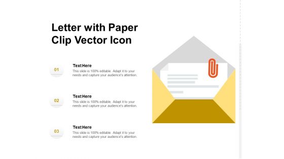 Letter With Paper Clip Vector Icon Ppt PowerPoint Presentation Gallery Introduction PDF