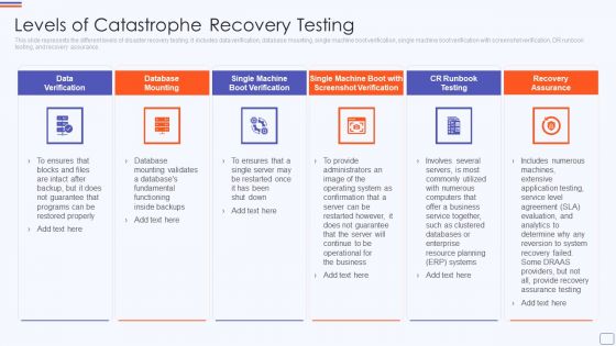 Levels Of Catastrophe Recovery Testing Graphics PDF