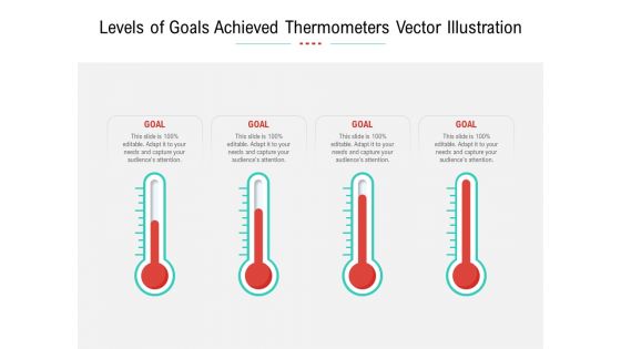 Levels Of Goals Achieved Thermometers Vector Illustration Ppt PowerPoint Presentation Gallery Slide Portrait PDF