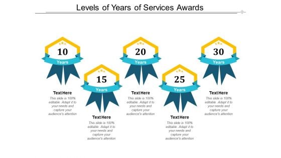 Levels Of Years Of Services Awards Ppt PowerPoint Presentation Icon Layouts