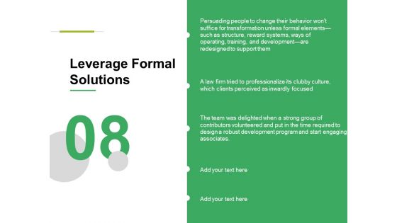 Leverage Formal Solutions Ppt PowerPoint Presentation Pictures Templates