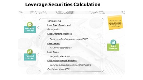 Leverage Securities Calculation Ppt PowerPoint Presentation Model