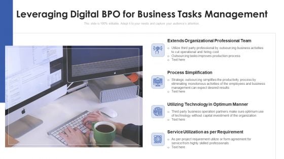 Leveraging Digital BPO For Business Tasks Management Ppt PowerPoint Presentation Gallery Sample PDF