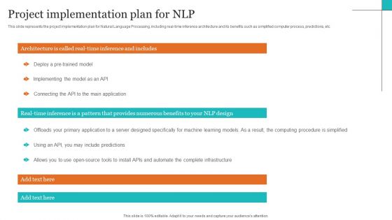 Leveraging NLP To Enhance Operational Efficiency Project Implementation Plan For NLP Icons PDF