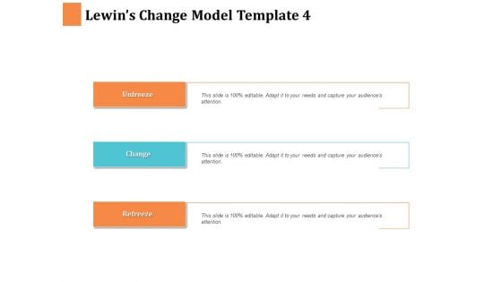 Lewins Change Model Unfreeze Ppt PowerPoint Presentation Infographics Icons