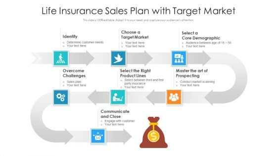 Life Insurance Sales Plan With Target Market Ppt PowerPoint Presentation Gallery Graphics Example PDF