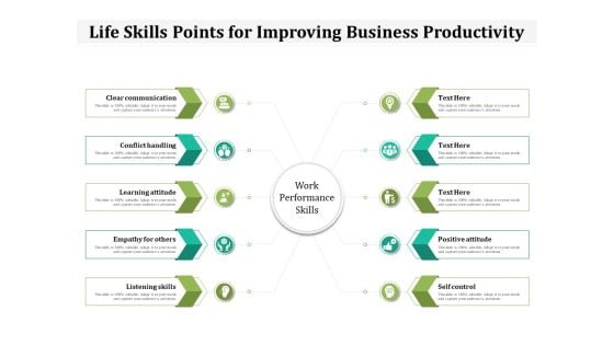 Life Skills Points For Improving Business Productivity Ppt PowerPoint Presentation Show Clipart PDF