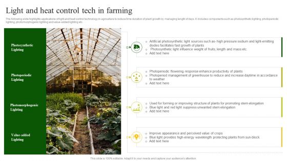 Light And Heat Control Tech In Farming Inspiration PDF