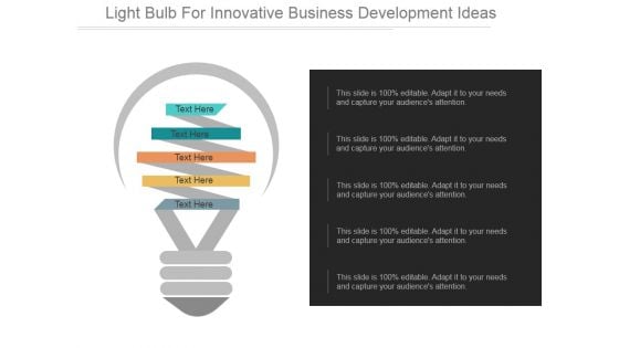 Light Bulb For Innovative Business Development Ideas 2017 Ppt PowerPoint Presentation Guidelines