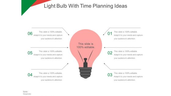 Light Bulb With Time Planning Ideas Ppt PowerPoint Presentation Infographics Graphics Template