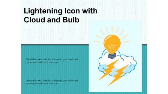 Lightening Icon With Cloud And Bulb Ppt PowerPoint Presentation Professional Slides PDF