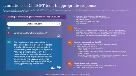Limitations Of Chatgpt Tool Inappropriate Response Themes PDF