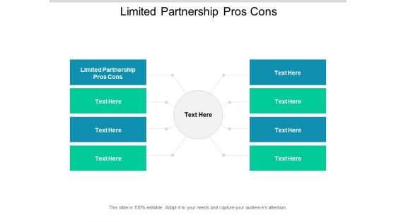 Limited Partnership Pros Cons Ppt PowerPoint Presentation Gallery Graphics Template Cpb