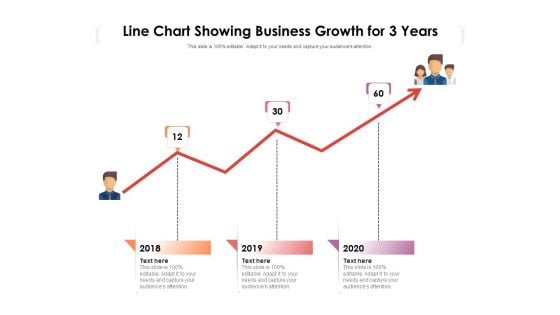 Line Chart Showing Business Growth For 3 Years Ppt PowerPoint Presentation Slides Objects PDF